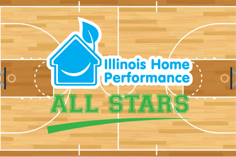 Basketball court background with "IHP all stars" written at center court