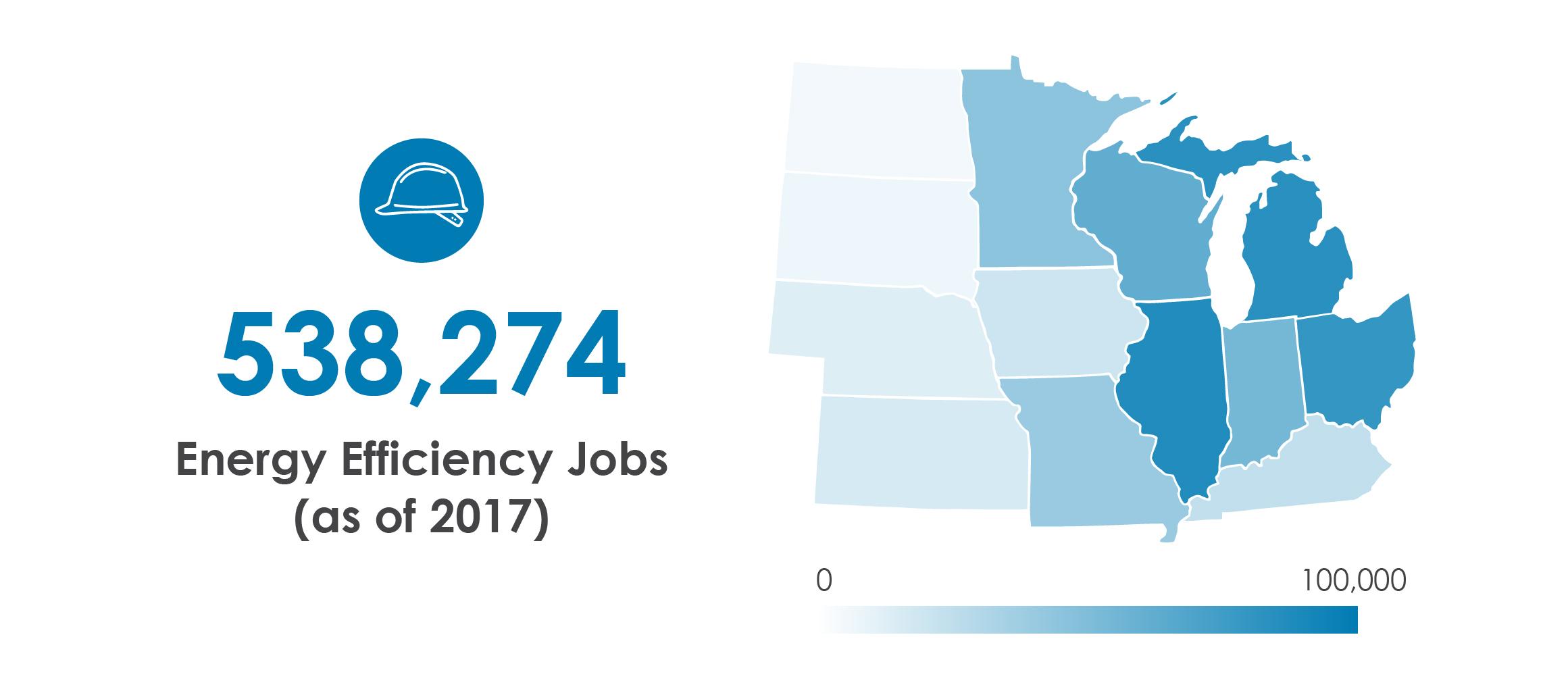 heatmap of states with most energy efficiency jobs