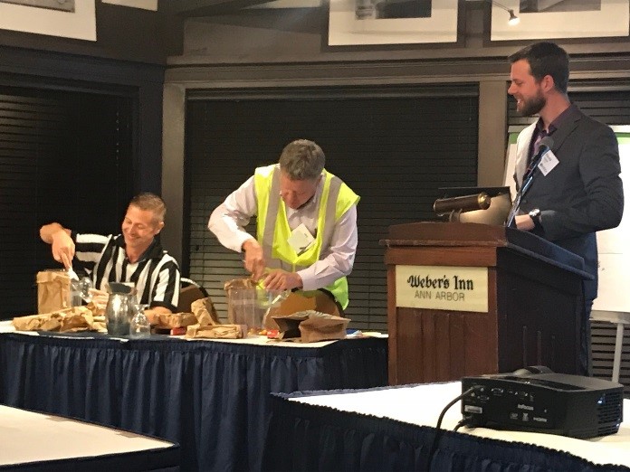 To finish out the first day, David Kaiser, Green Plan Reviewer from Washington D.C., leads our volunteers through a third-party energy code compliance simulation.