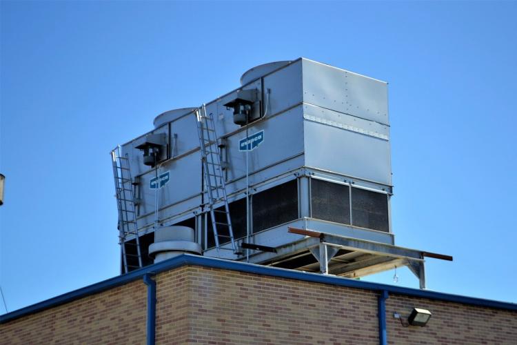 HVAC system on school rooftop