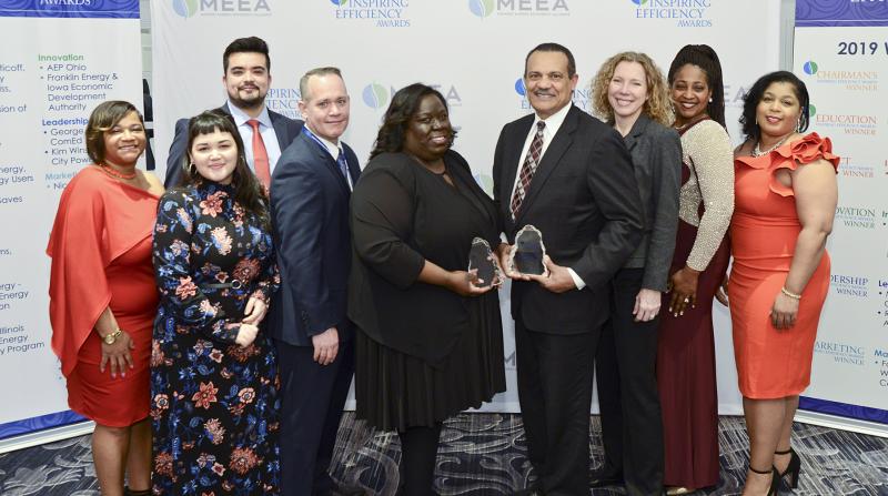 a group of winners at the 2019 inspiring efficiency awards