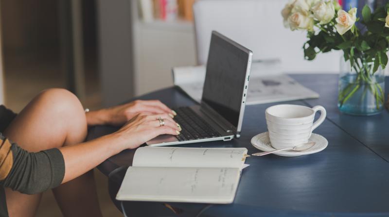 person on computer