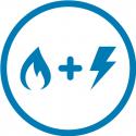 electric bolt and flame